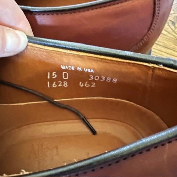 Allen Edmonds Ashby Split Toe Derby Dress Shoes Mens 15D Brown 1628 Rubber Sole - Picture 6 of 7